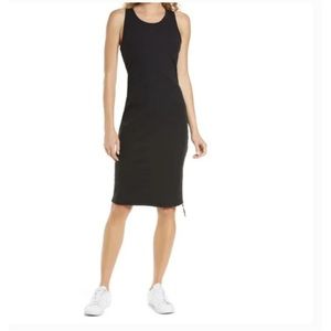 Zella Black Ribbed Racerback Athletic Dress with Built-in Shelf Bra Size L